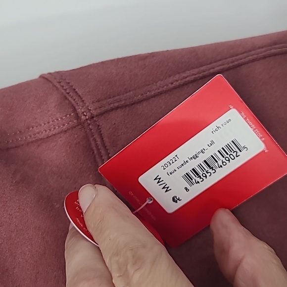 NWT Spanx faux suede leggings rich rose, pink size medium tall - Picture 4 of 10